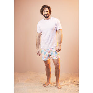 Short de bain imprimé exotique pour homme 