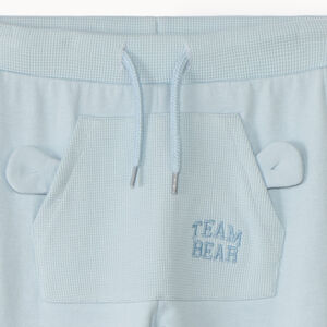 Jogging van unicolor fleece en honingraat voor babyjongens 