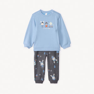Jogging set met fleece ski-motief voor baby jongen 