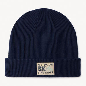 Bonnet en tricot côtelé uni pour garçon 