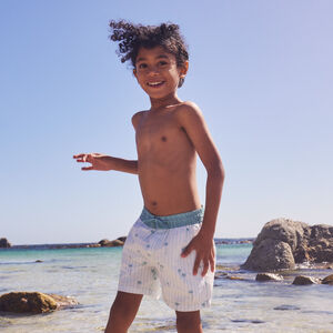 Zwembroek met palmenprint en strepen voor jongens 