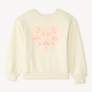 Oversized sweat met textuur, borduurwerk en sequins voor meisjes 