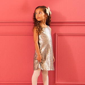 Mouwloze feestjurk met zilveren pailletten voor meisjes 