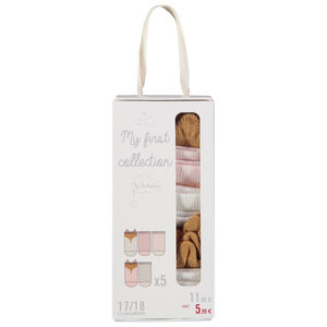 Set van 5 paar sokken met vos voor babymeisjes 