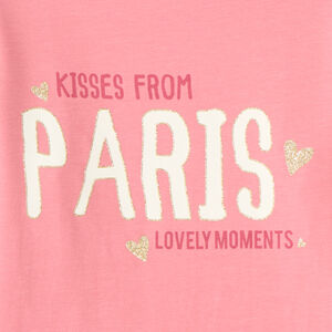 T-shirt manches longues fille avec imprimé fantaisie et paillettes 