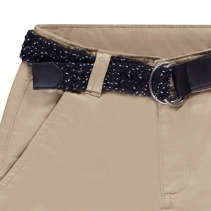 Pantalon chino uni avec ceinture tressée pour garçon 