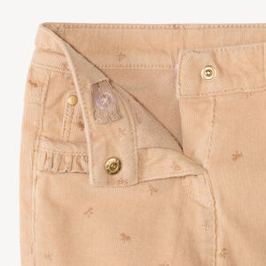 Slim velours broek voor meisjes met fantasiedruk 