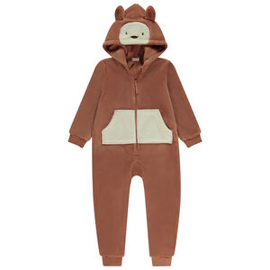Surpyjama ludique singe en sherpa pour garçon 