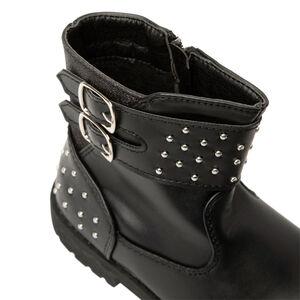 Bottines noires fantaisie avec double boucles pour fille  