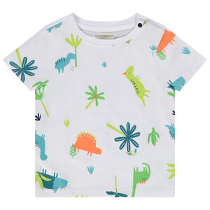 T-shirt korte mouwen met dinosaurussen print voor baby jongen 