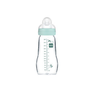 Biberon en verre 0/6 mois 260ml – tétine débit 2 