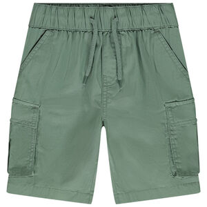 Bermuda cargo uni en popeline pour garçon 