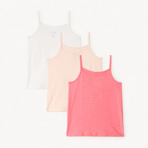 Set van 3 effen mouwloze onderhemdjes voor meisjes 