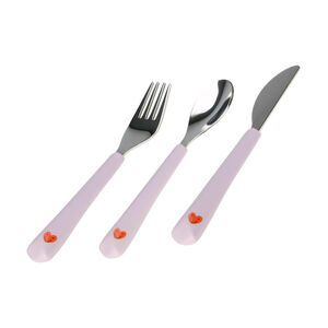 Set de 3 couverts enfants Happy Rascals Heart Lavender 