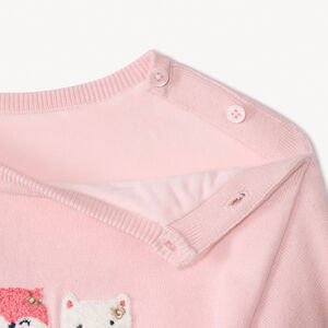 Gebreide trui met geborduurde motieven voor babymeisje 