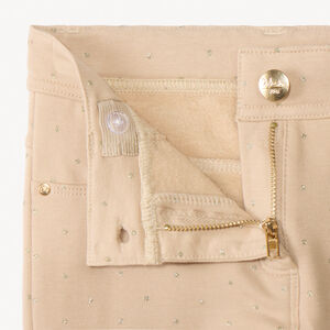 Skinny joggingbroek met glitterstippenprint voor meisjes 