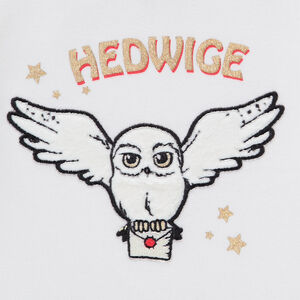 Pyjama uit twee delen van jersey met geborduurd patroon van Hedwig uit Harry Potter 