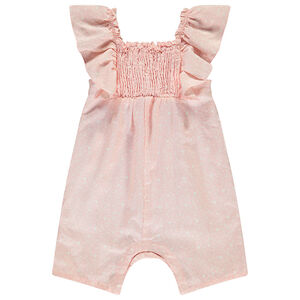 Korte jumpsuit in viscose voile met ruche voor meisjes 