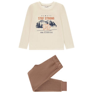 Set pyjama 2 pièces en velours motif montagnes garçon 