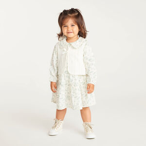 Tweedelige set voor babymeisjes met jurk en mouwloos vest 