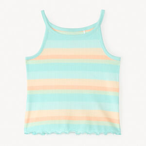 Korte ribgebreide tanktop met fantasieribe voor meisjes 