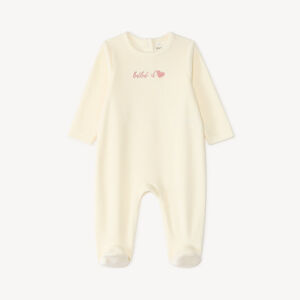 Velours romper voor meisje met fantasie borduursel 