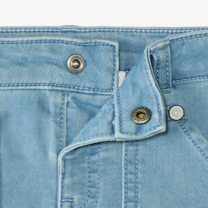 Jeans bermuda in workwear stijl met palmboom borduurwerk voor babyjongen 