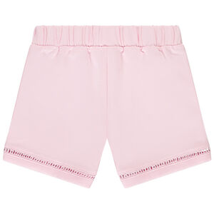Korte fleece broek met geperforeerde details meisjes 