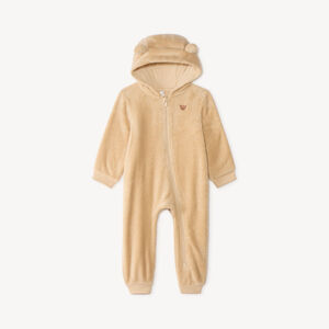 Pyjama topper in sherpa met capuchon en berenoortjes 