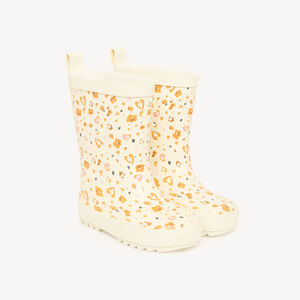 Bottes de pluie en caoutchouc bébé fille motifs fleurs et cœurs 