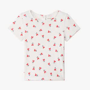 T-shirt met korte mouwen, met fantasie hartenprint voor babymeisje 