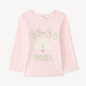 Langarm T-shirt voor babymeisjes met poedelhondmotief 