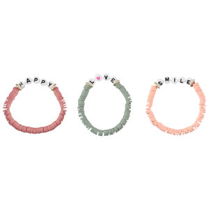 Set van 3 armbanden met boodschap voor meisjes 