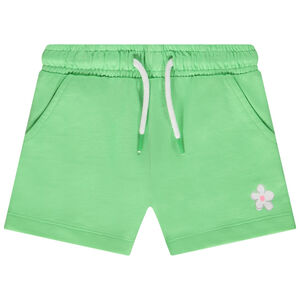 Effen short in fleece met bloemenprint voor meisjes 