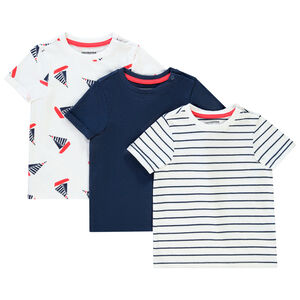 Lot de 3 t-shirts manches courtes en coton bio pour bébé garçon 