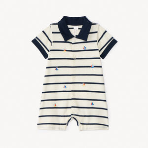 Gestreepte marinestijl playsuit voor babyjongen 