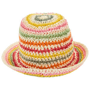 Hoed trilby in meerkleurig stro voor baby meisjes 