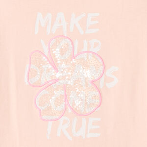 T-shirt manches courtes motifs à sequins fantaisie fille 