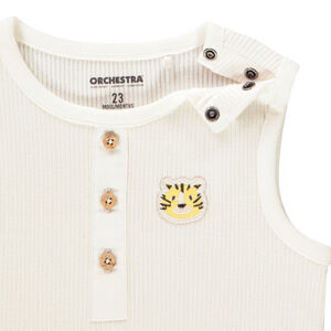 Débardeur effet velours côtelé avec tigre brodé pour bébé garçon 