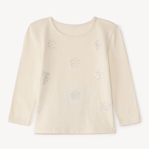 Langarm T-shirt met strass bloemen voor meisjes 
