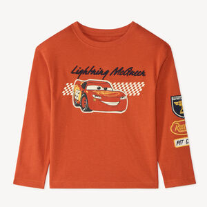 T-shirt garçon manches longues badge Flash McQueen Disney Pixar 