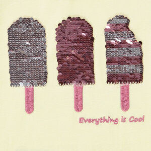 T-shirt korte mouwen met magische pailletten ijsjes voor meisjes 