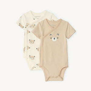 Set van 2 korte mouwen rompertjes met berenmotief voor babyjongen 