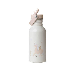 Drinkfles isothermisch met geïntegreerd rietje 500 ml eenhoorn écru 
