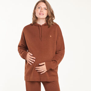 Zwangerschaps hoodie met gebreide hartborduurmotief 