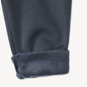 Sportbroek in fleece met sherpa voering voor babyjongens zwart 