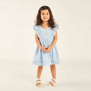 Jurkje met volantjes en Engelse broderie voor meisjes. 