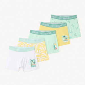 Set van 5 boxers met palmenprint voor jongens 
