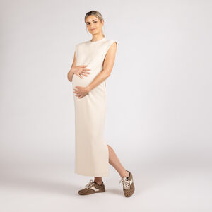 Robe longue sans manches unie à fentes pour femme 