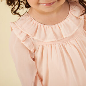 Ensemble robe manches longues + bandeau pour bébé fille 